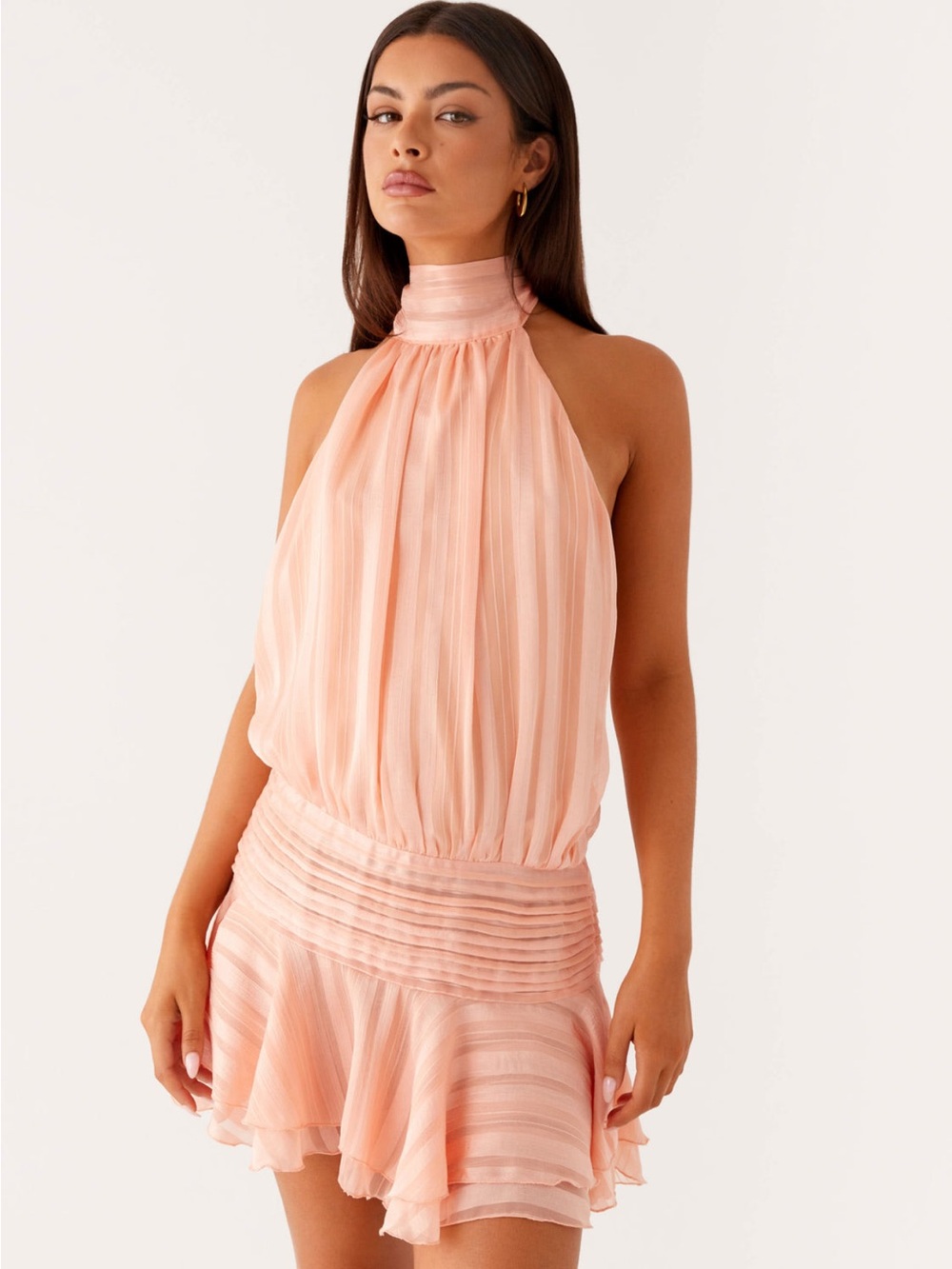 Peppermayo Peach Halter Mini Dress